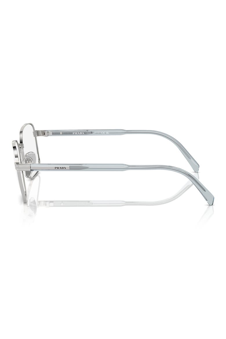 53mm Rectangular Optical Glasses, Alternate, color, SILVER