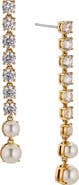Nadri Cubic Zirconia & Imitation Pearl Linear Drop Earrings