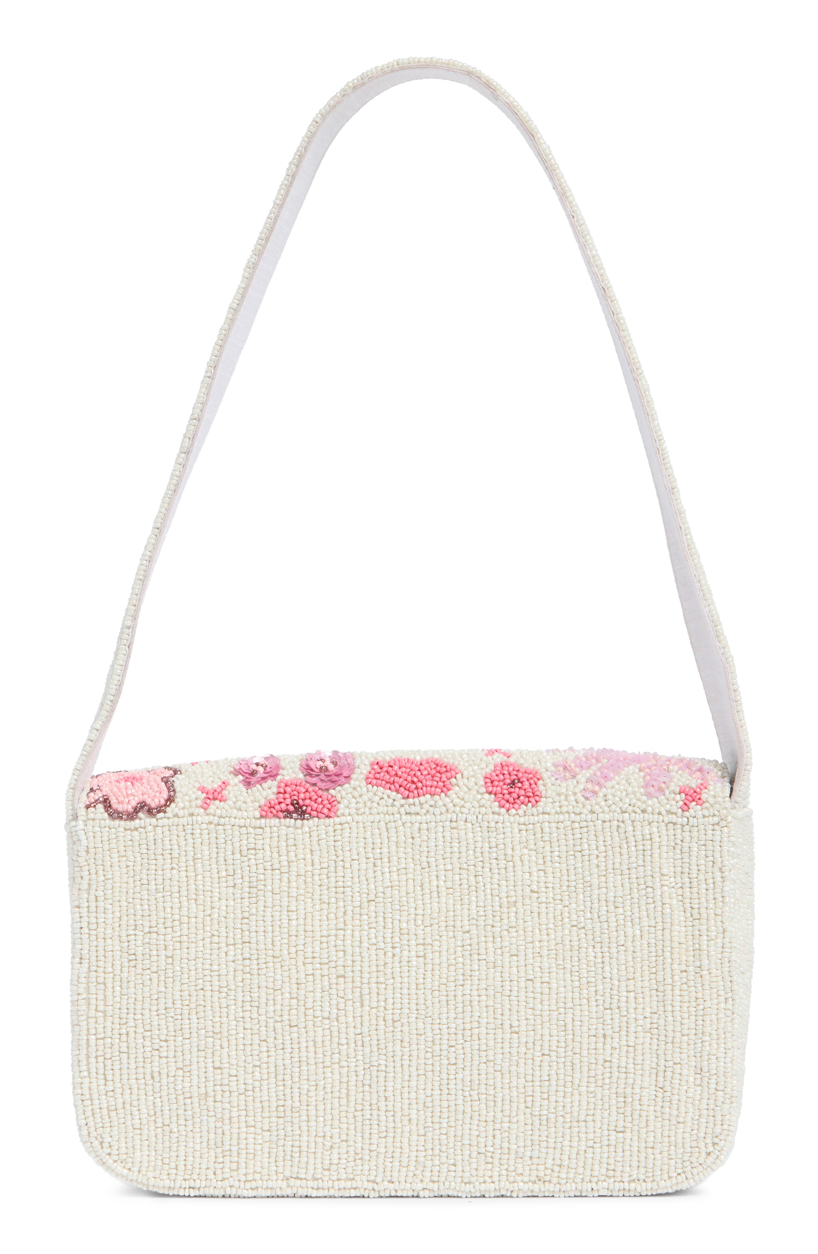 Collection XIIX Beaded 3D Floral Baguette Shoulder Bag, Alternate, color, Pink Multi
