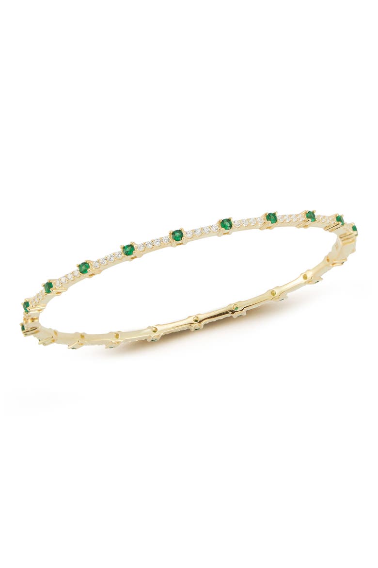 Cubic Zirconia Bangle Bracelet, Main, color, GOLD/GREEN