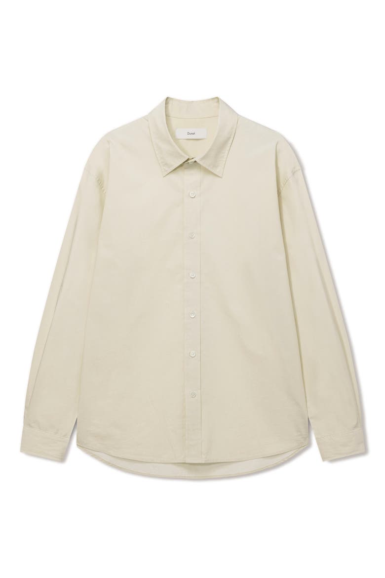 Oversize Cotton Button-Up Shirt, Alternate, color, BUTTER