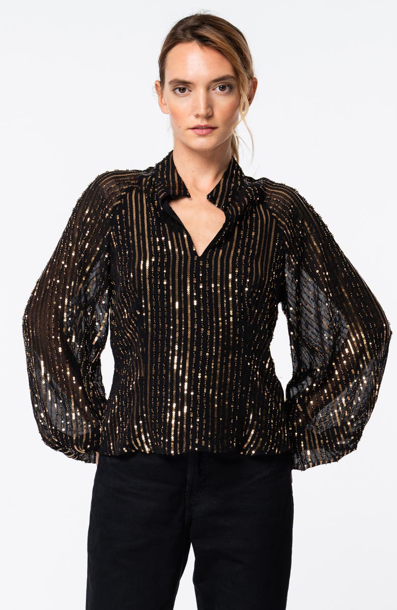 CIEBON Susanna Sequin Top, Alternate, color, Black