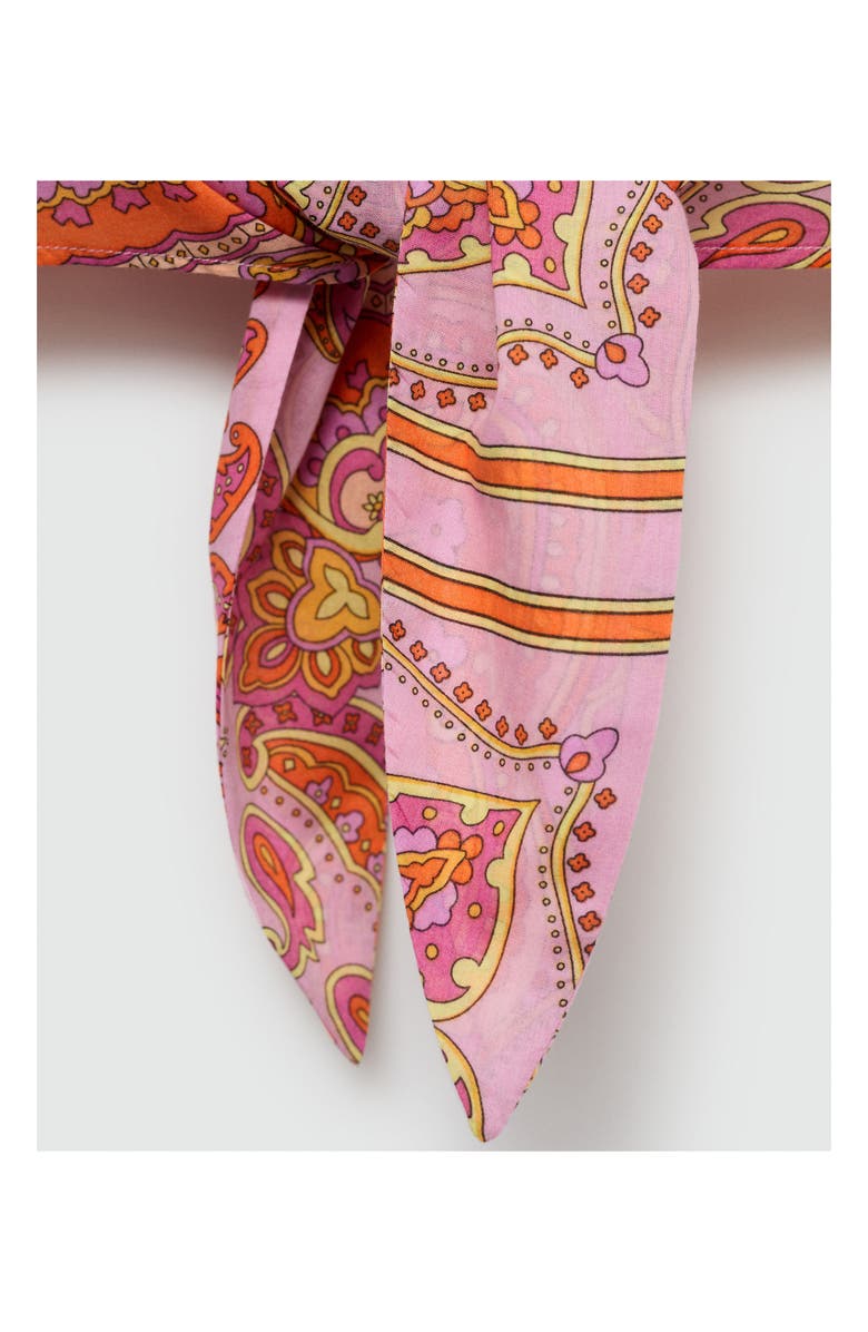 MANGO Paisley Tie Waist Button-Up Shirt, Alternate, color,