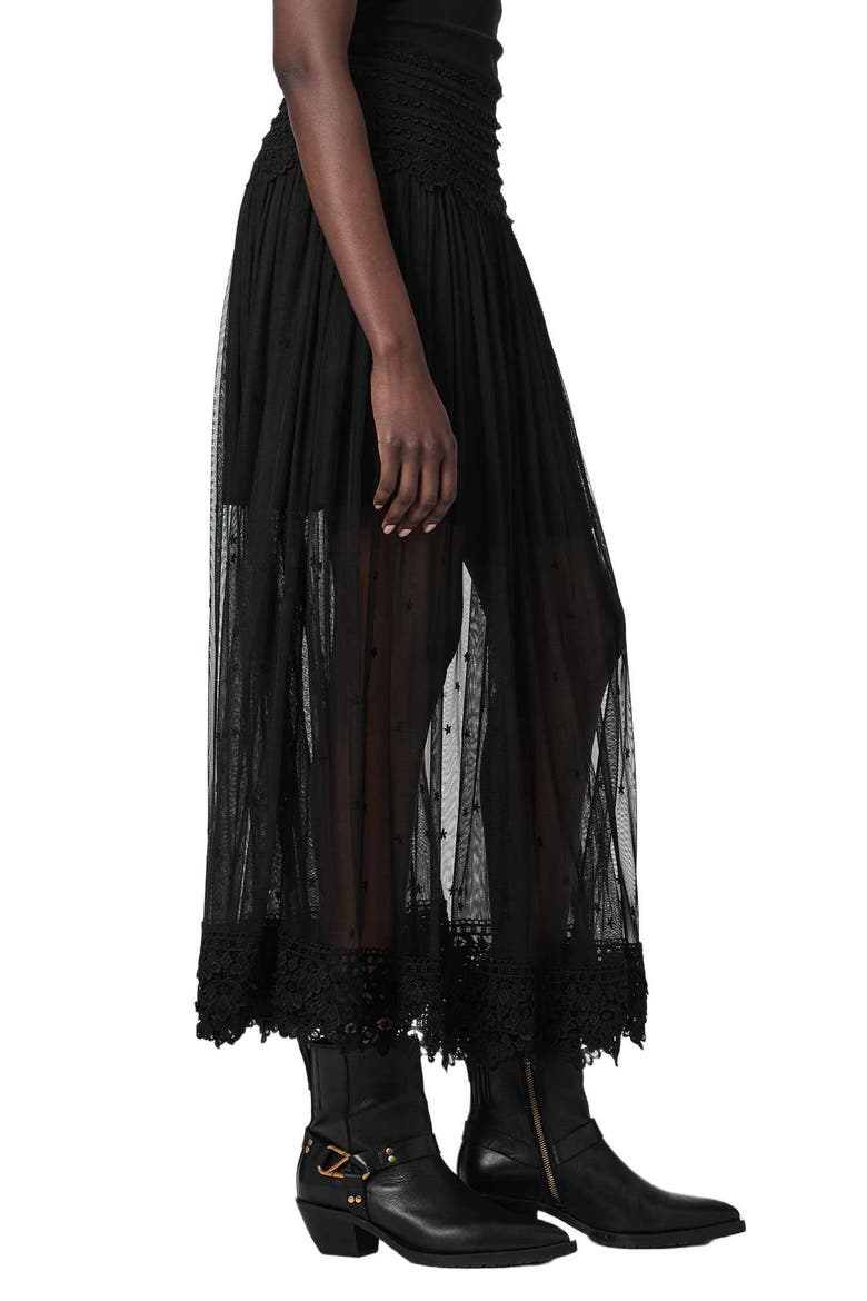 Trixie Lace Maxi Skirt, Alternate, color, JET BLACK