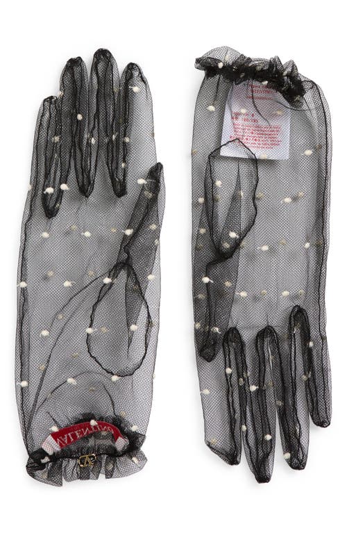 Valentino Garavani Polka Dot Tulle Gloves
