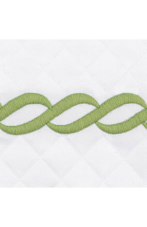 Matouk Classic Chain Scallop Matelasse Full/queen Coverlet In Spring Green