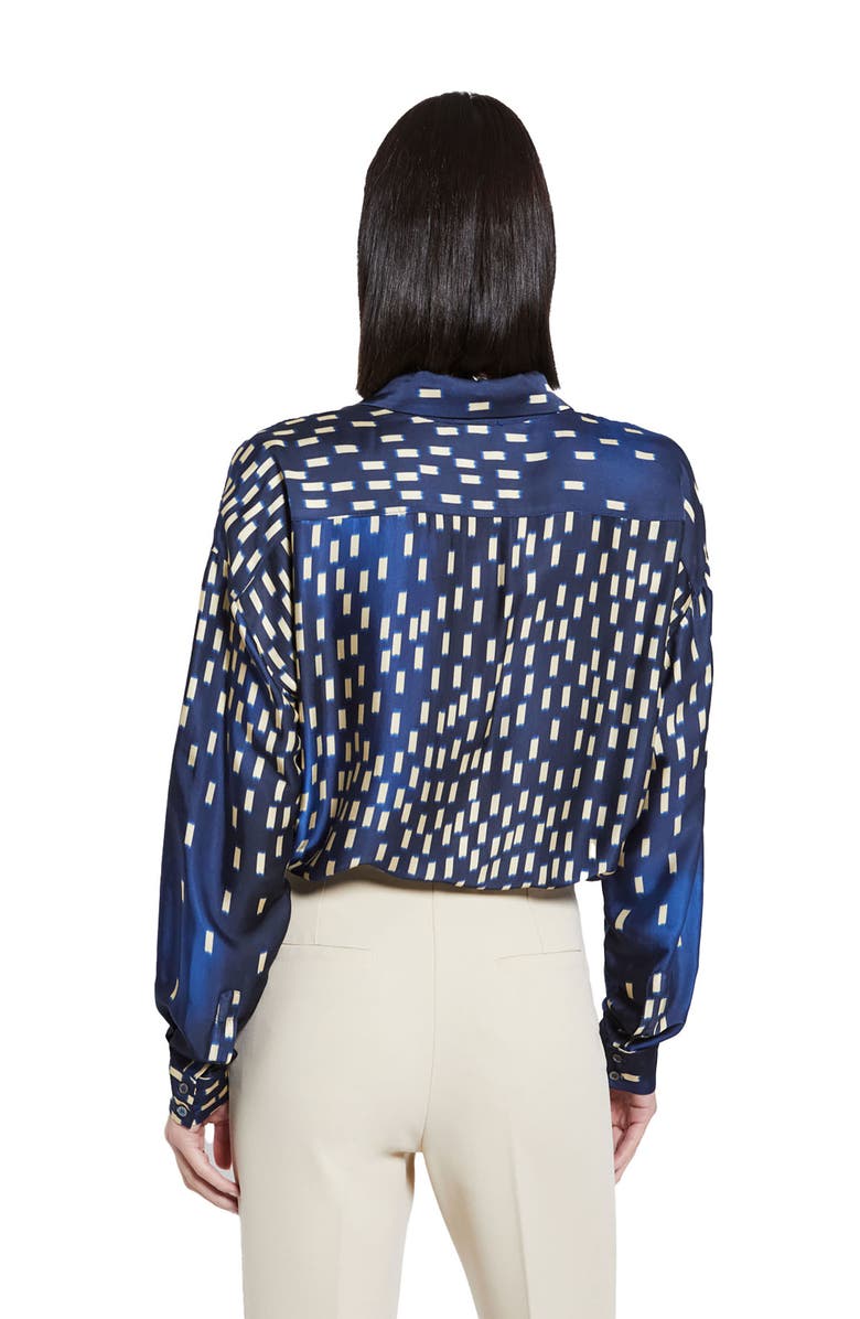 ottod'Ame Printed Satin Shirt, Alternate, color, Blue
