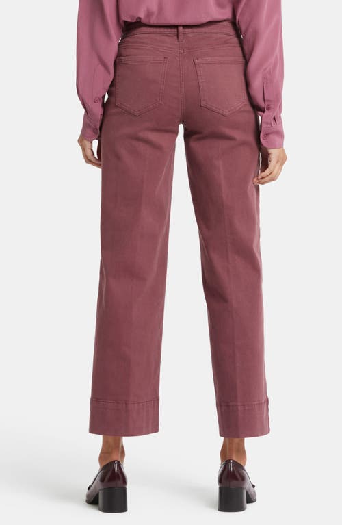 Nydj Teresa High Waist Wide Leg Ankle Jeans In Burgundy