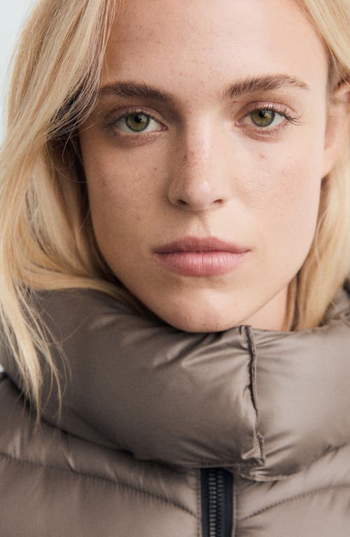 Mango Quilted Puffer Coat In Brown