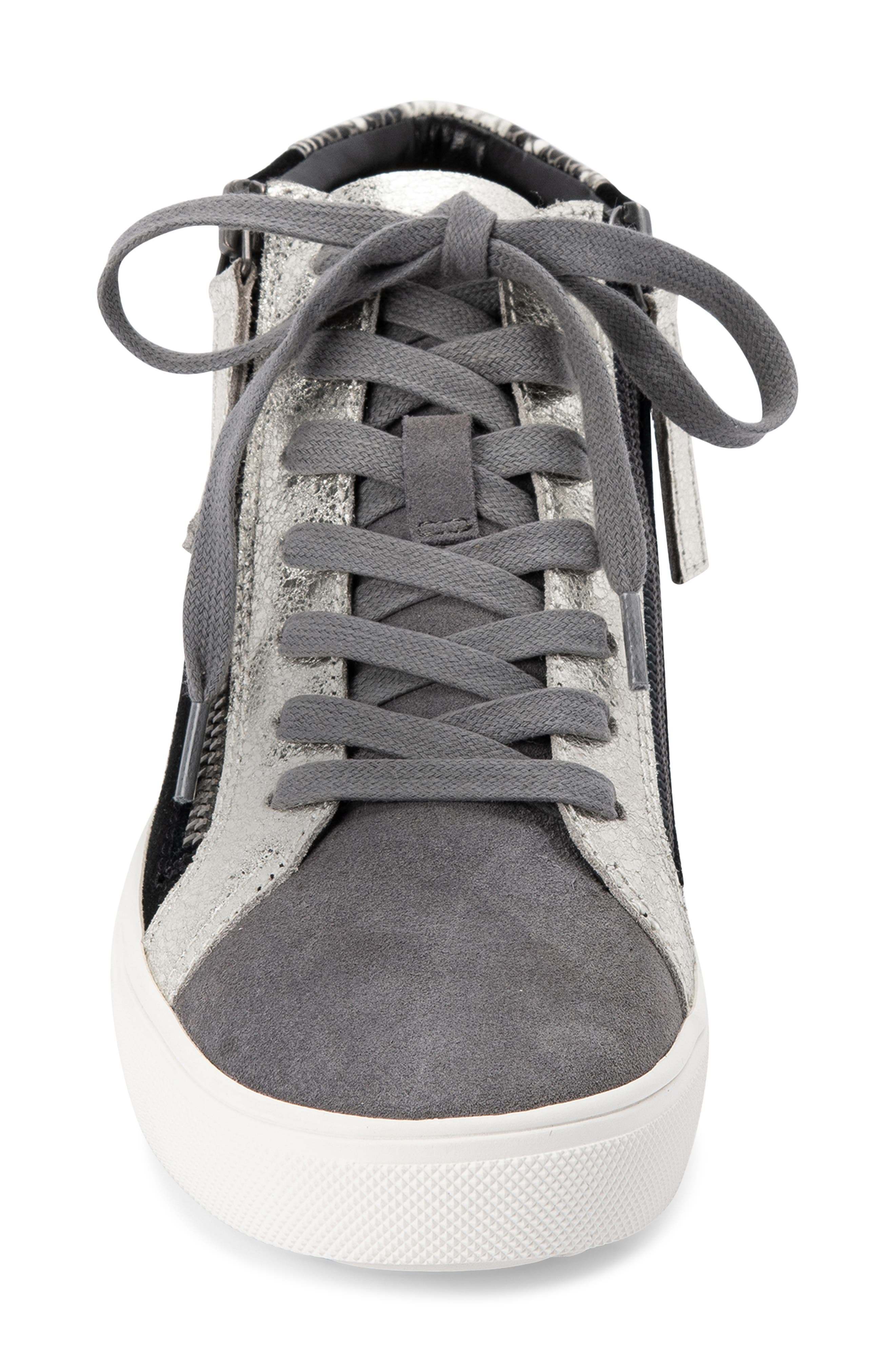Genesis Waterproof Snake Embossed Hidden Wedge Sneaker, Alternate, color, GREY MULTI LEATHER
