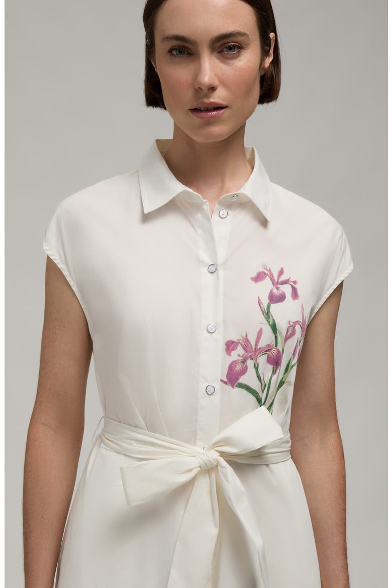 Midi Button Down Embroideried Shirt Dress, Alternate, color, SNOW-WHITE