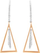 Haus of Brilliance 14K Rose and White Gold 3/8 Ct Diamond Windchime Drop and Dangle Earring