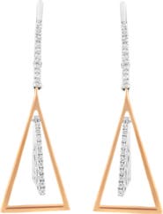 Haus of Brilliance 14K Rose and White Gold 3/8 Ct Diamond Windchime Drop and Dangle Earring