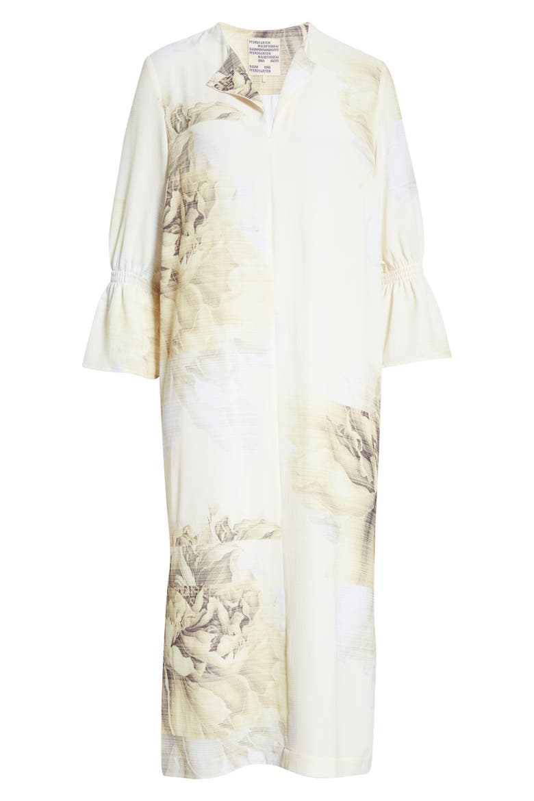 Adessa Floral Midi Shift Dress, Alternate, color, BIG ROSE YELLOW