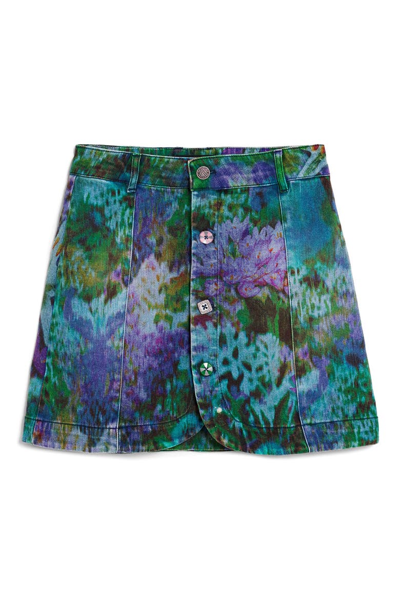 Denim Miniskirt, Alternate, color, DARK BLUE