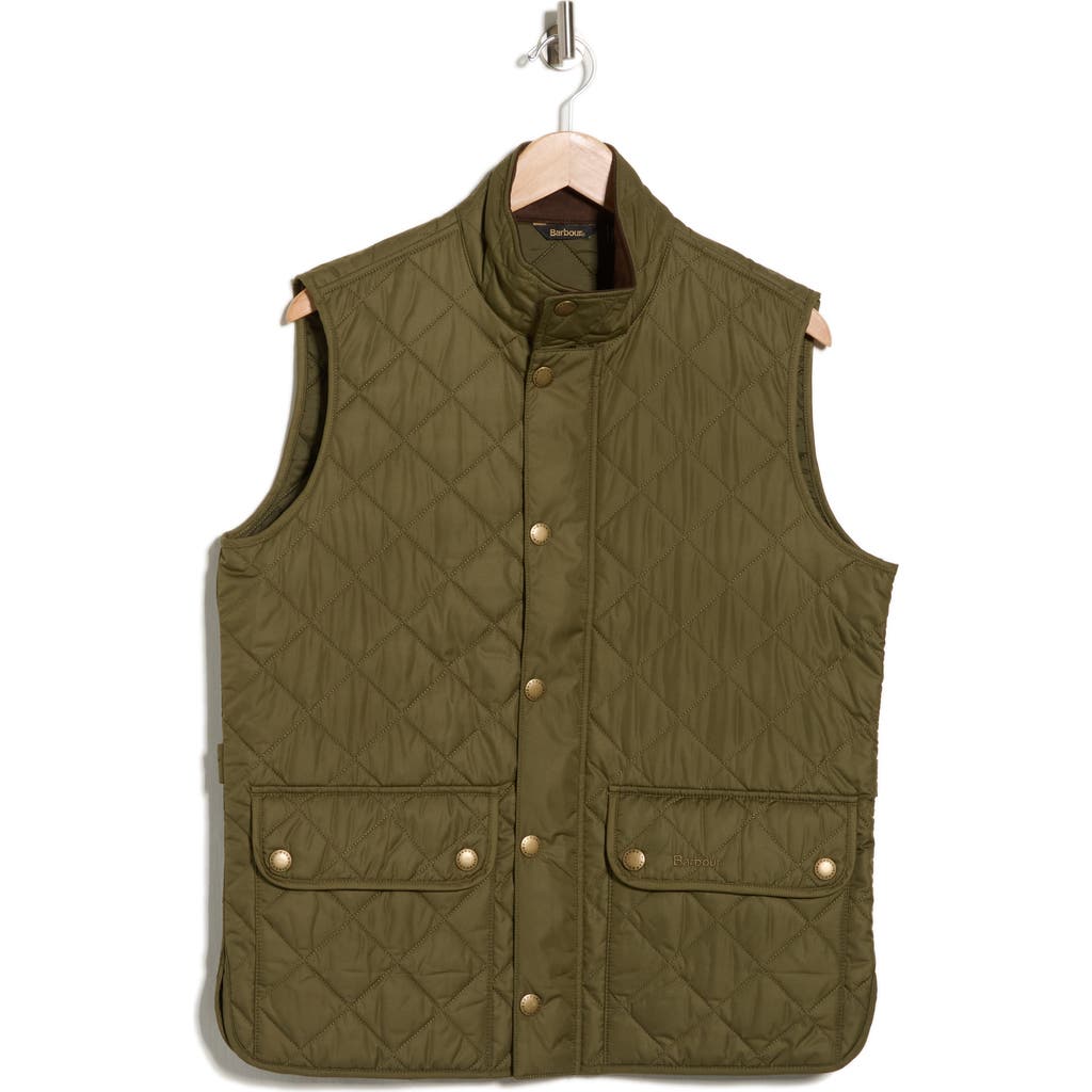 Barbour Sleevless Diamond Pattern Quilted Vest In Green