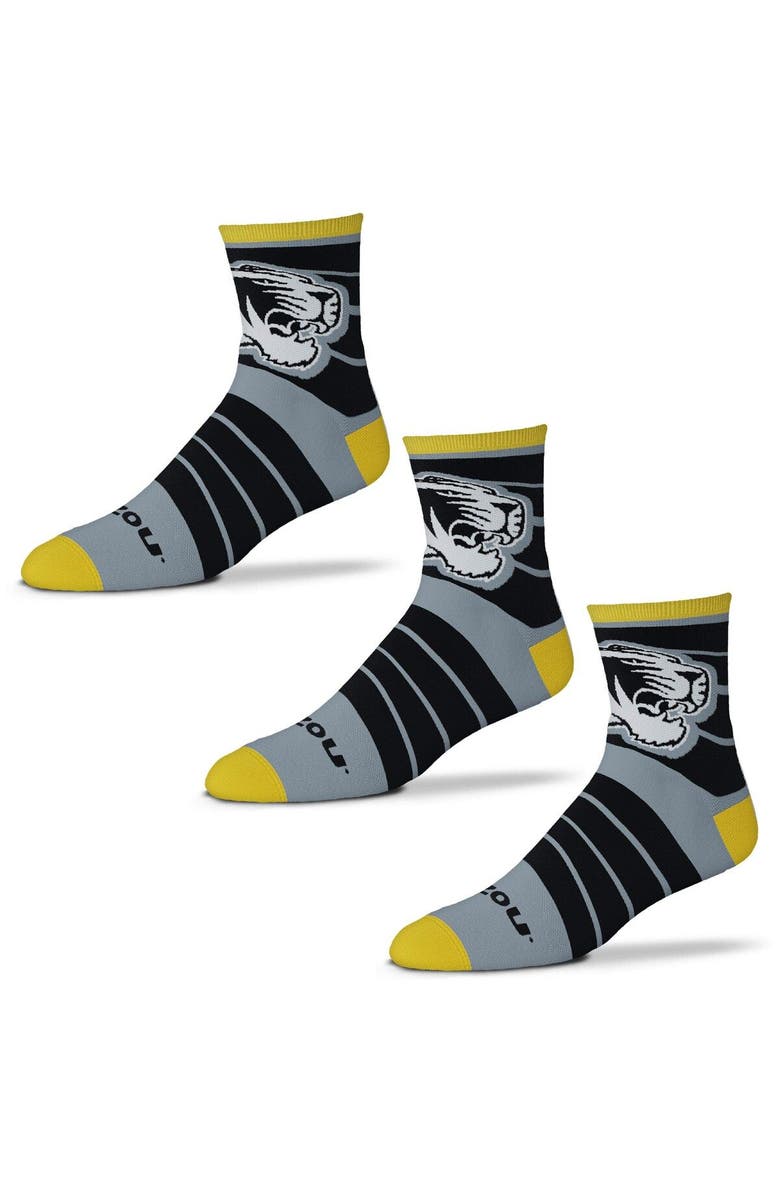 FOR BARE FEET Men's For Bare Feet Missouri Tigers Three-Pack Quad Socks, Main, color,