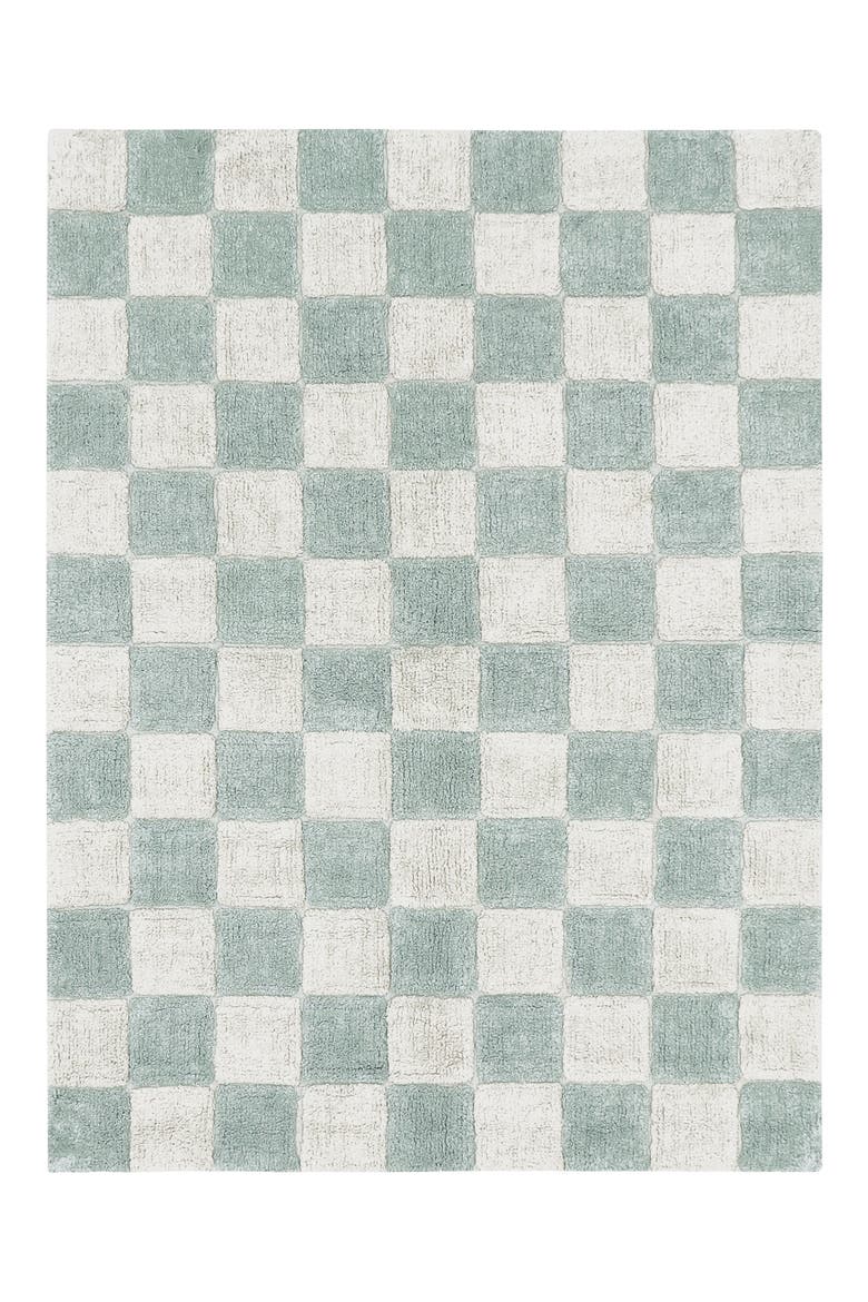 Tiles Washable Cotton Blend Rug, Main, color, BLUE SAGE