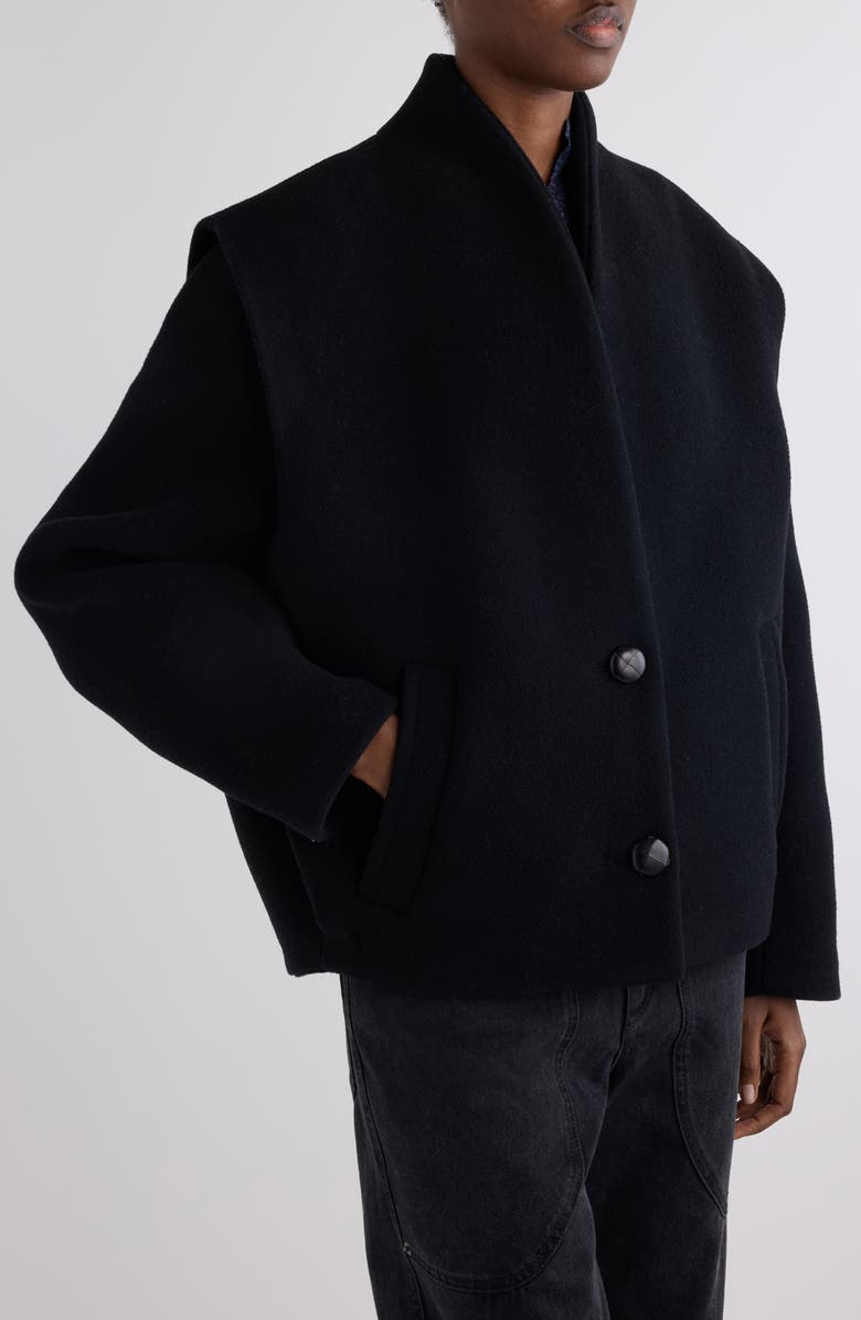 Isabel Marant Dyogo Wool Blend Felt Jacket, Alternate, color, Black