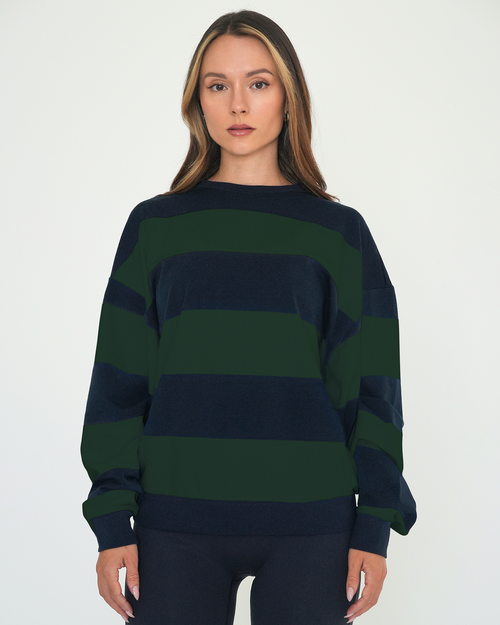 Rebody Active Rugby Stripe Relaxed Sweatshirt In Multi