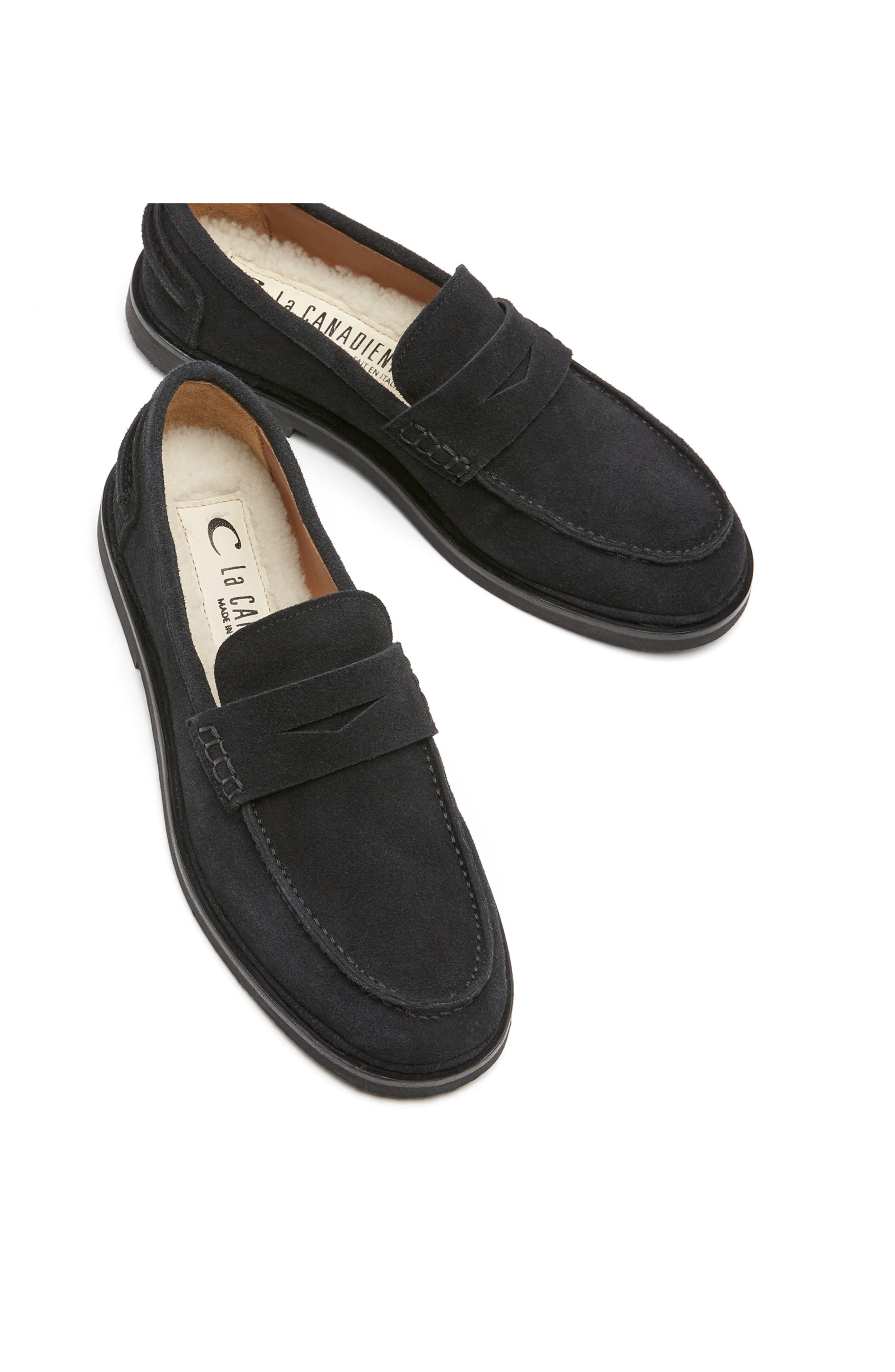 Magnetic City Dry™ Genuine Shearling Loafer, Alternate, color, BLACK SUEDE