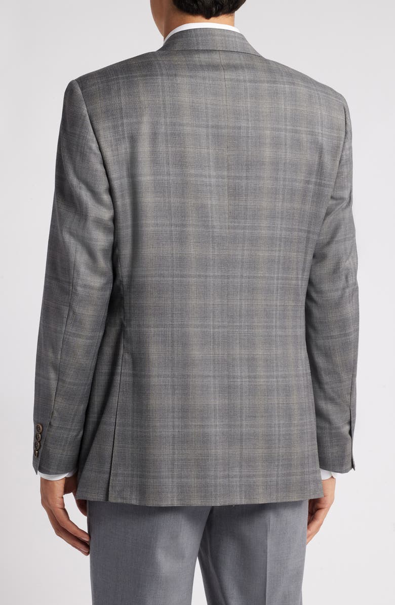 Canali Siena Regular Fit Plaid Wool Sports Coat, Alternate, color, Light Grey