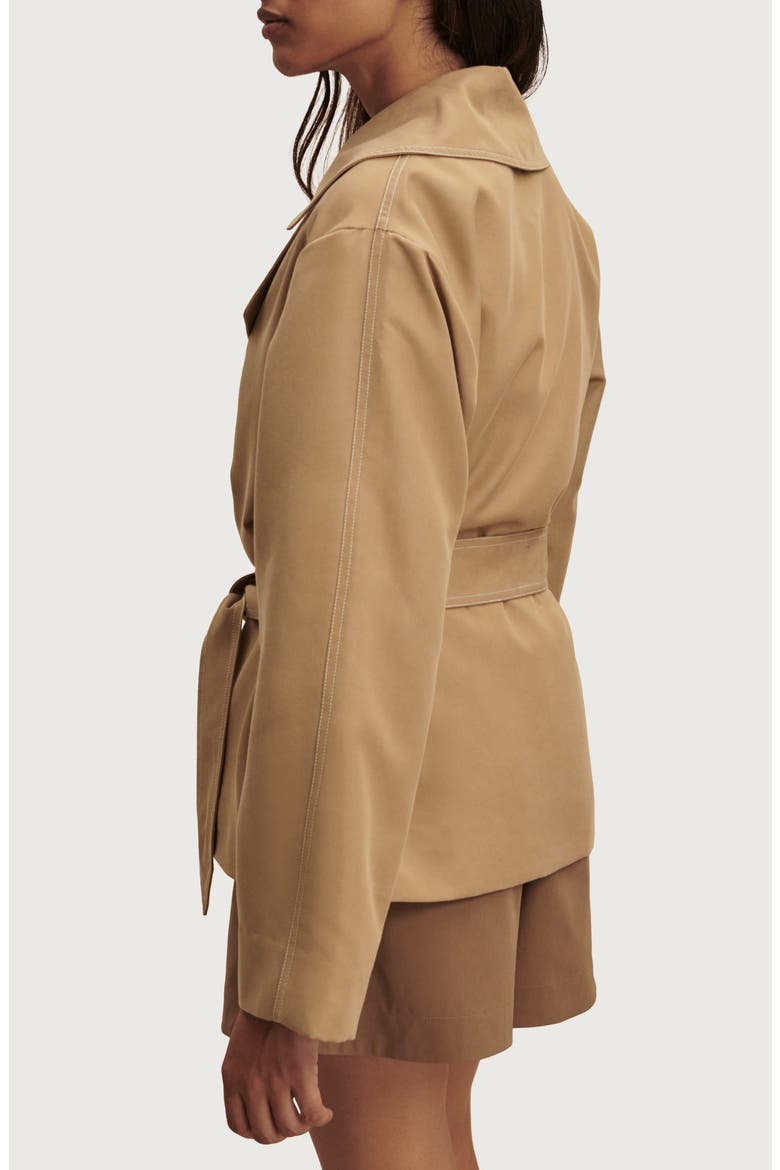 Maddox Short Trench Coat, Alternate, color, LIGHT TAN