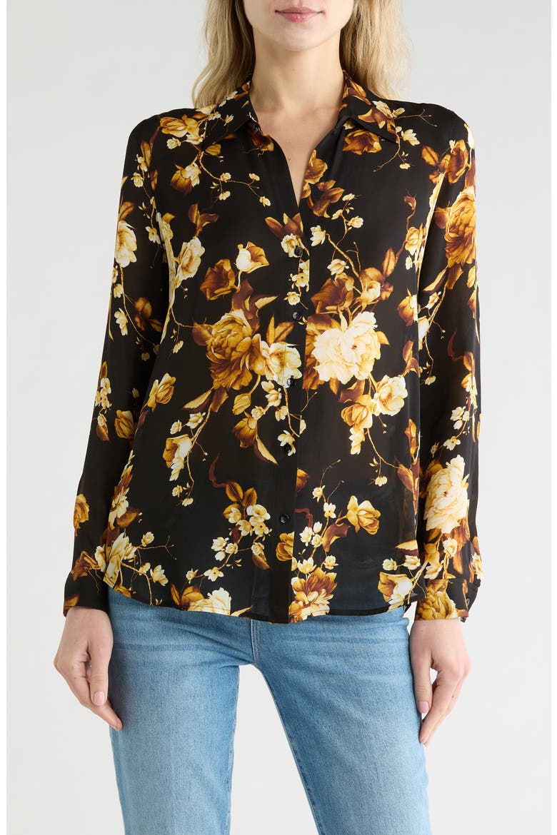 Nina Long Sleeve Top, Main, color, BLACK MULTI IKEBANA