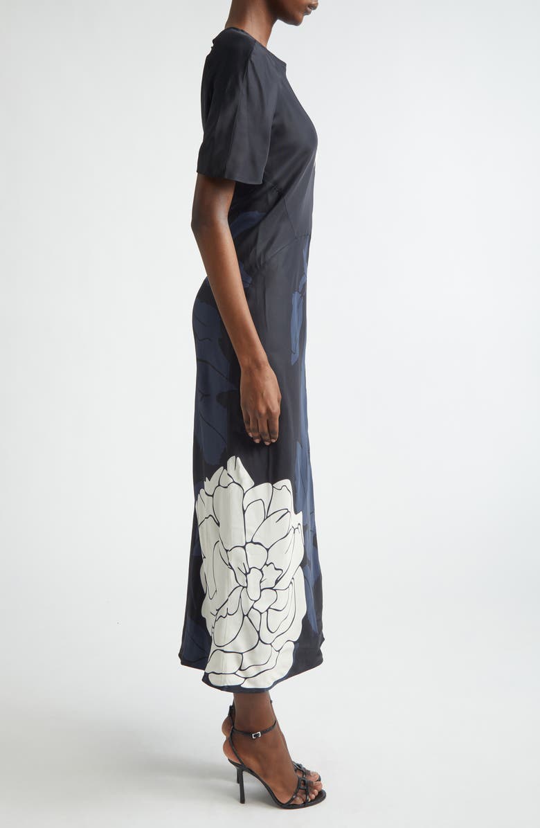 Victoria Beckham Floral Print Split Hem Midi Dress, Alternate, color, 