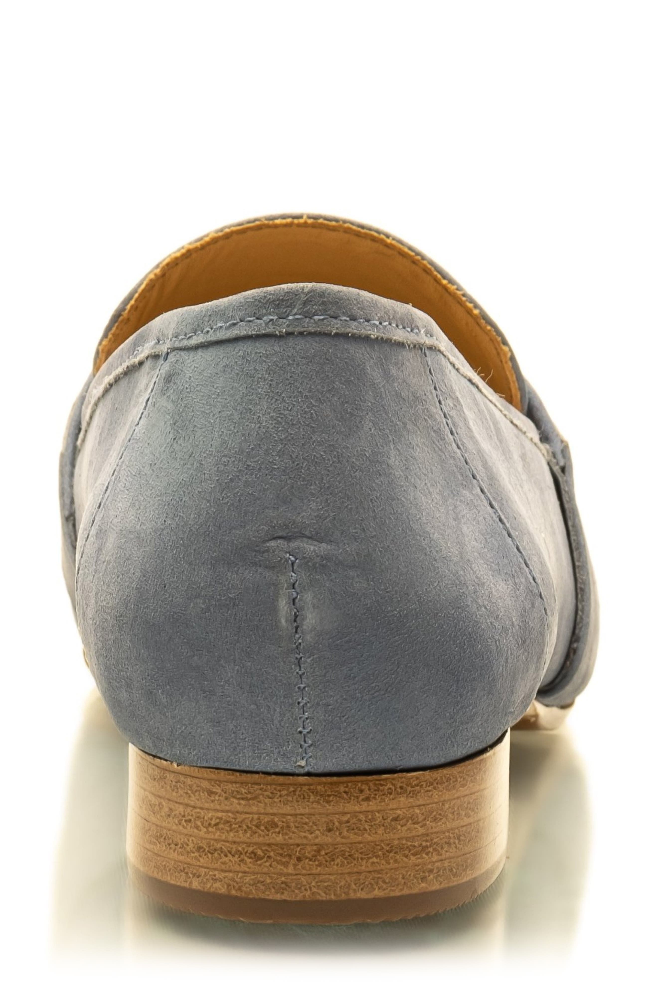 Joan Oloff Adonis Rope Bit Heeled Loafer, Alternate, color, Blue Nubuck