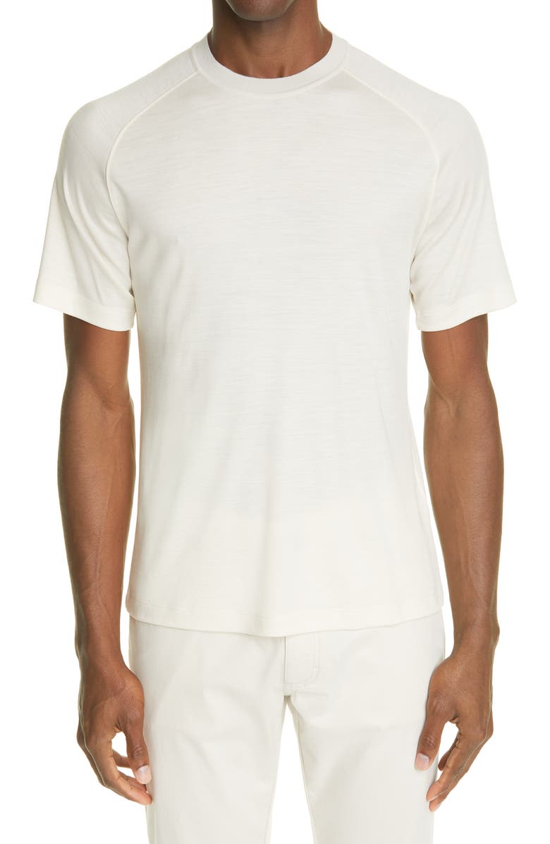 ZEGNA High Performance Wool T-Shirt, Main, color, White