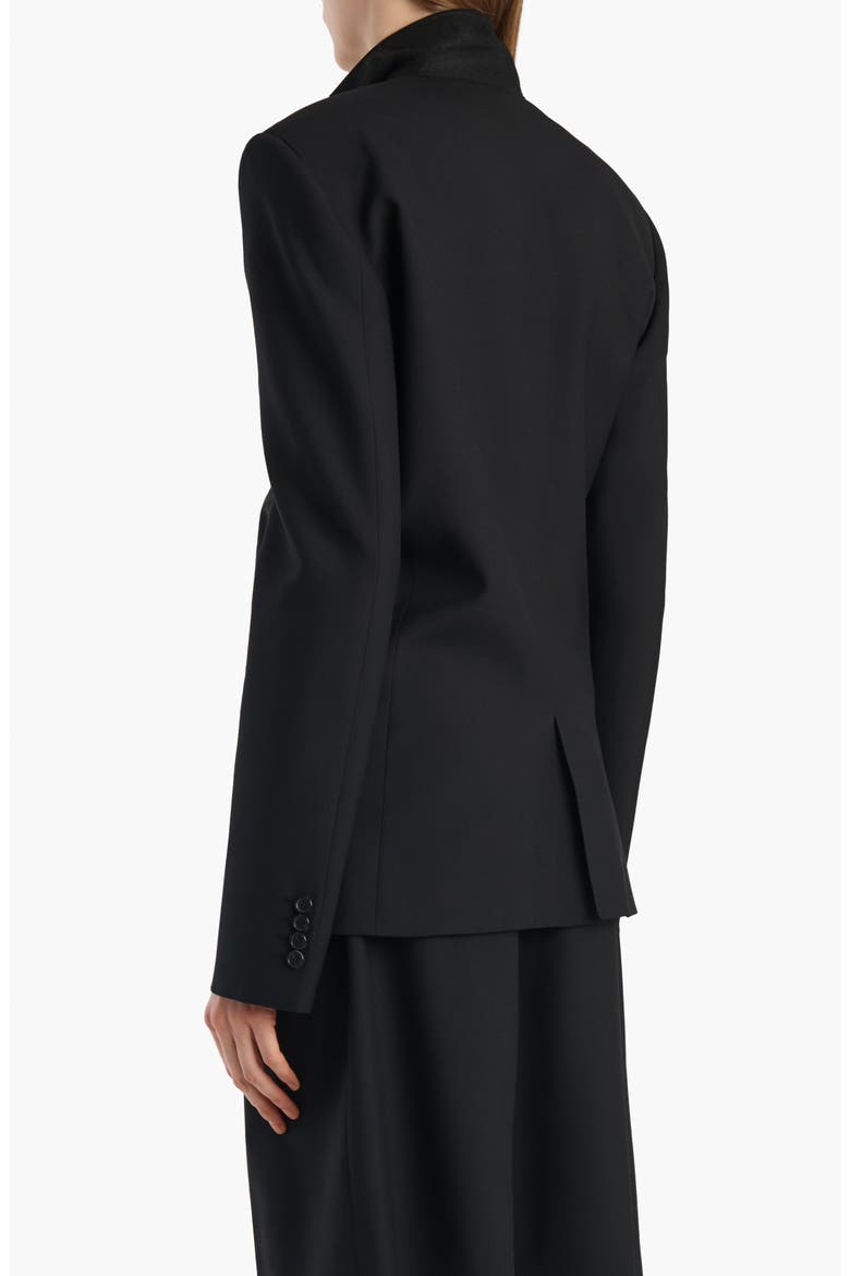 Rolo Double Breasted Wool & Silk Jacket, Alternate, color, BLACK