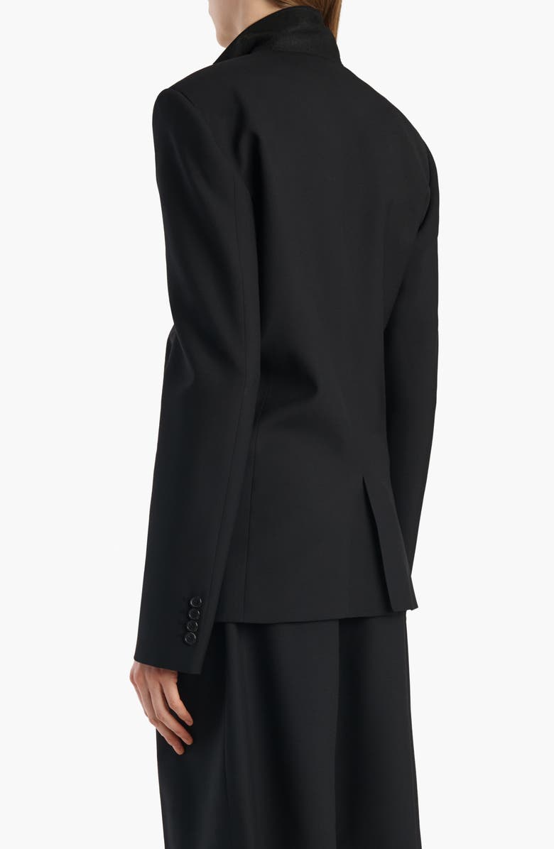 Khaite Rolo Double Breasted Wool & Silk Jacket, Alternate, color, Black