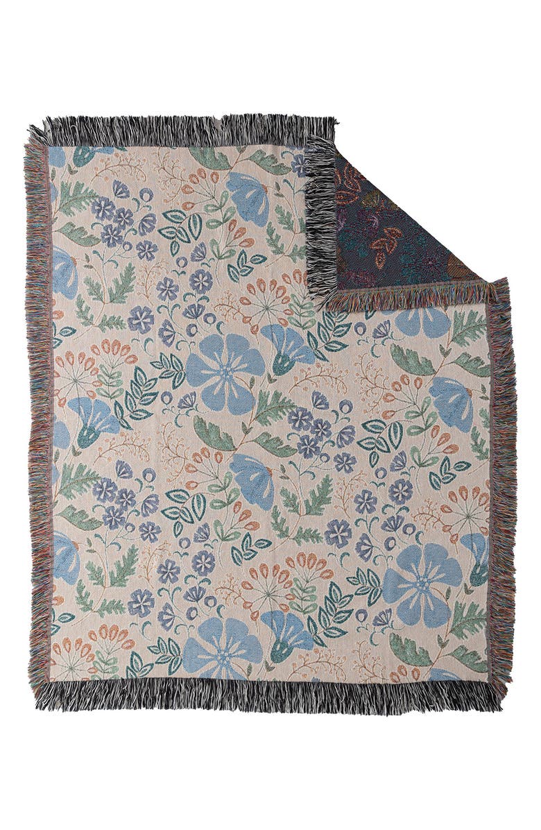 Deny Designs Pimlada Phuapradit Winter Garden Fringe Throw Blanket, Alternate, color, Beige