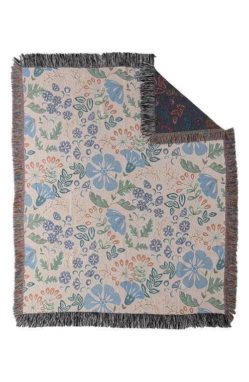 Deny Designs Pimlada Phuapradit Winter Garden Fringe Throw Blanket In Sand