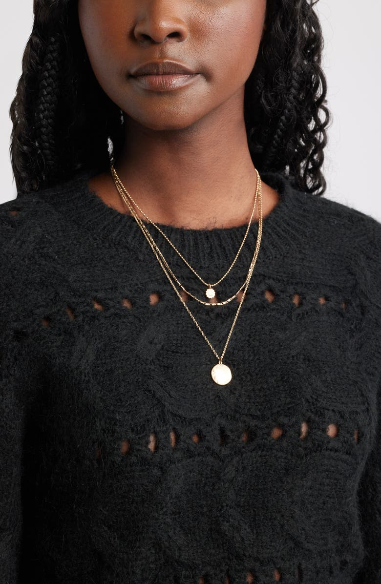 Treasure & Bond Cable Crewneck Sweater, Alternate, color, Black