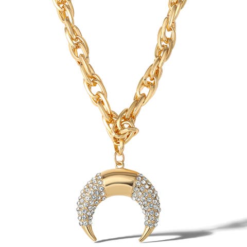 Crescent Moon Crystal Pendant