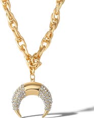 Jessica Simpson Crescent Moon Crystal Pendant