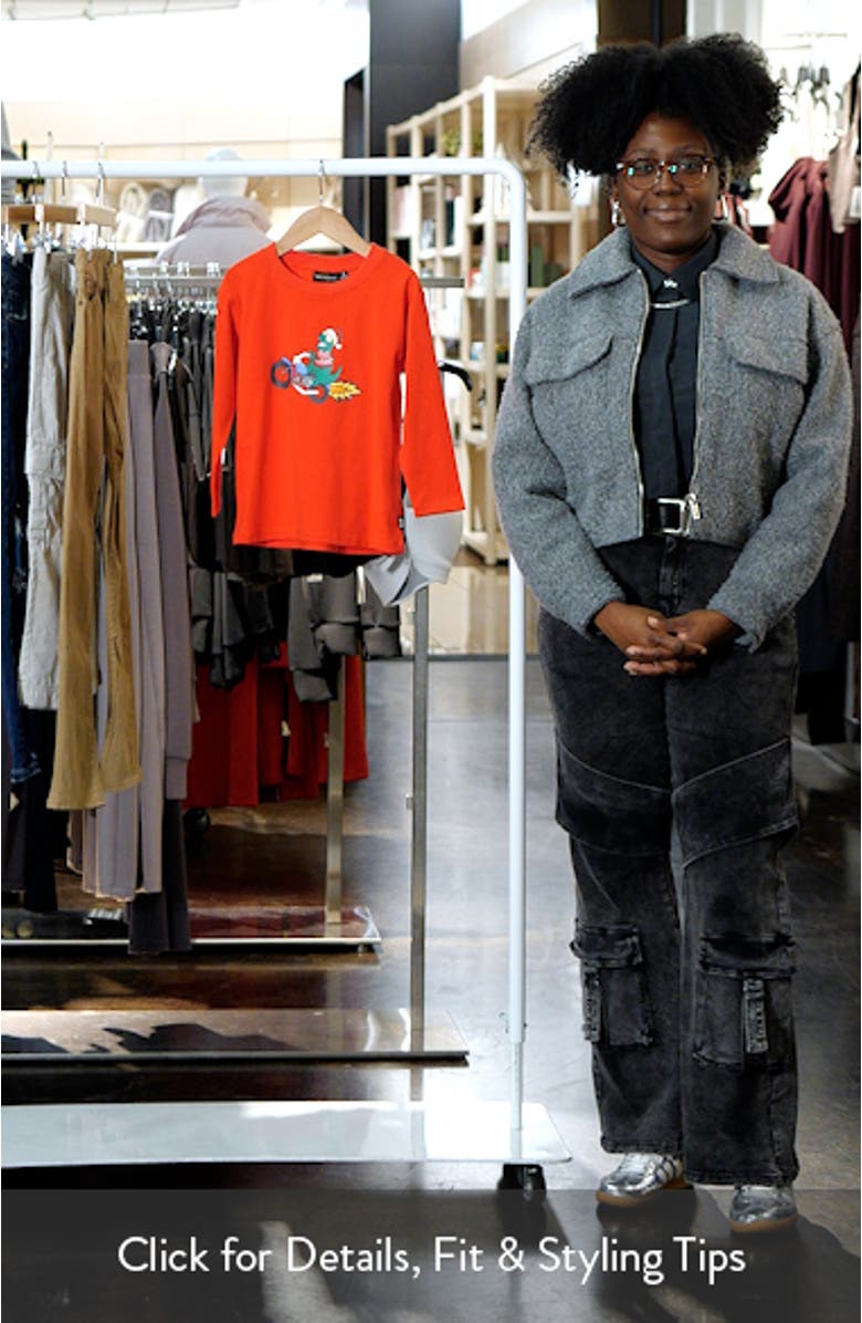 Kids' Christmas T-Rex Long Sleeve Graphic T-Shirt, sales video thumbnail