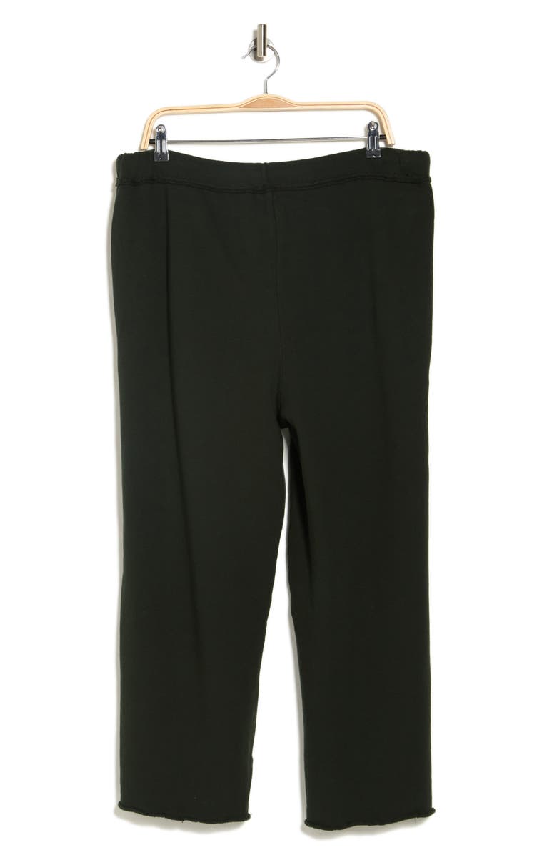Eileen Fisher Organic Cotton French Terry Crop Wide Leg Pants, Alternate, color, Ivy