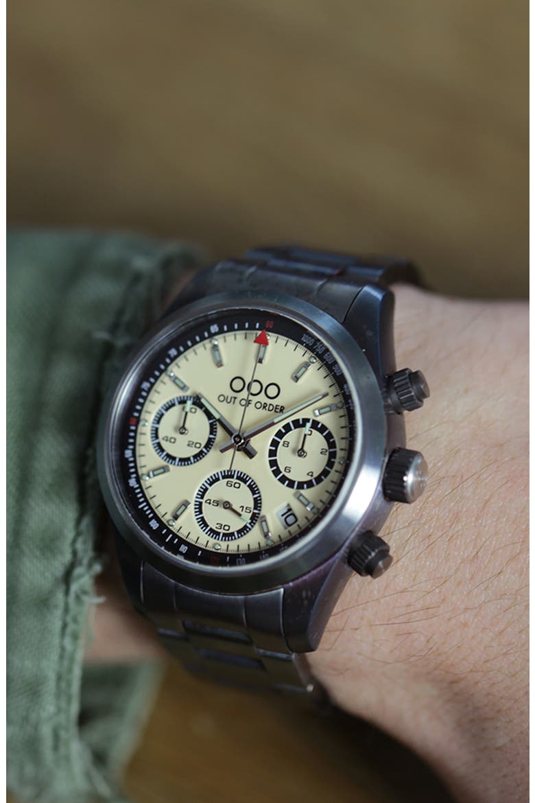 Sporty Cronografo Chronograph Bracelet Watch, 40mm, Alternate, color, CREAM