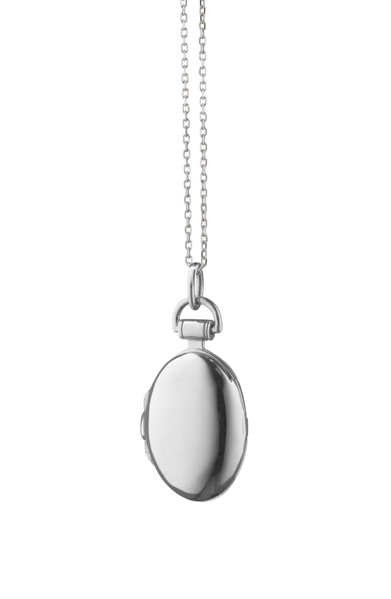 Monica Rich Kosann Petite Anna Locket Necklace, Main, color, Silver