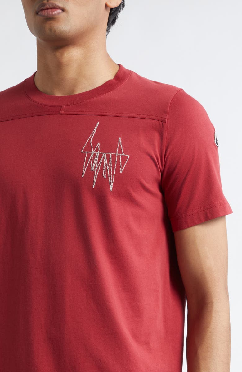Moncler x Rick Owens Girder Cotton T-Shirt, Alternate, color, Red