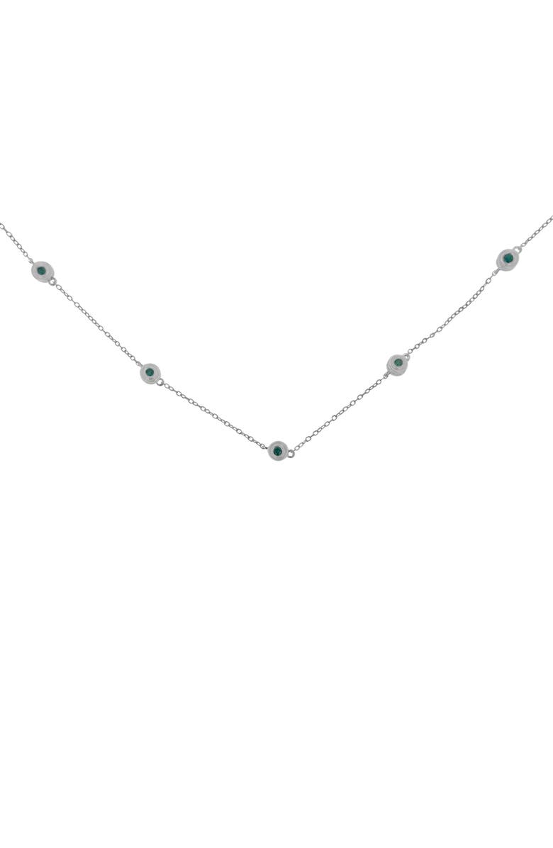 Haus of Brilliance Silver 1.0 Cttw Treated Blue Diamond Bezel Station Necklace, Alternate, color, White