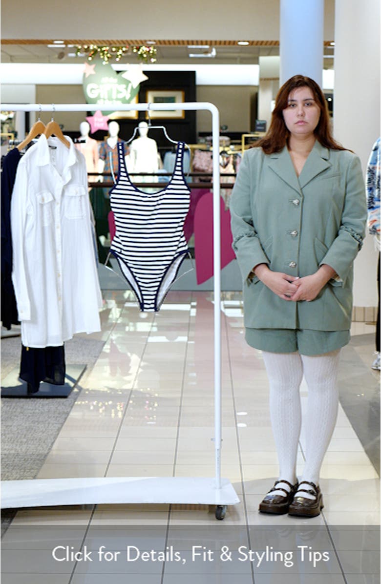 Stripe Scoop One-Piece Swimsuit, sales video thumbnail