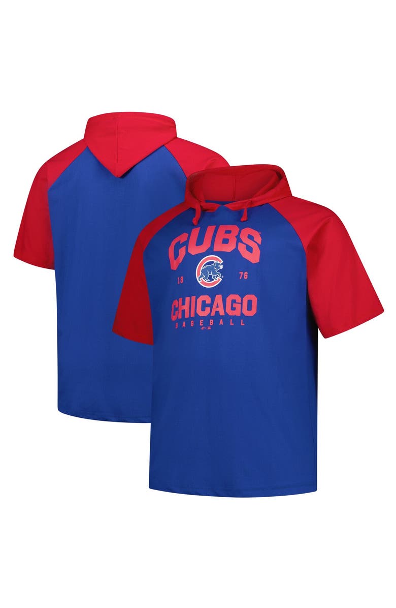 PROFILE Men's Profile Royal Chicago Cubs Big & Tall Short Sleeve Pullover Hoodie, Alternate, color, Royal