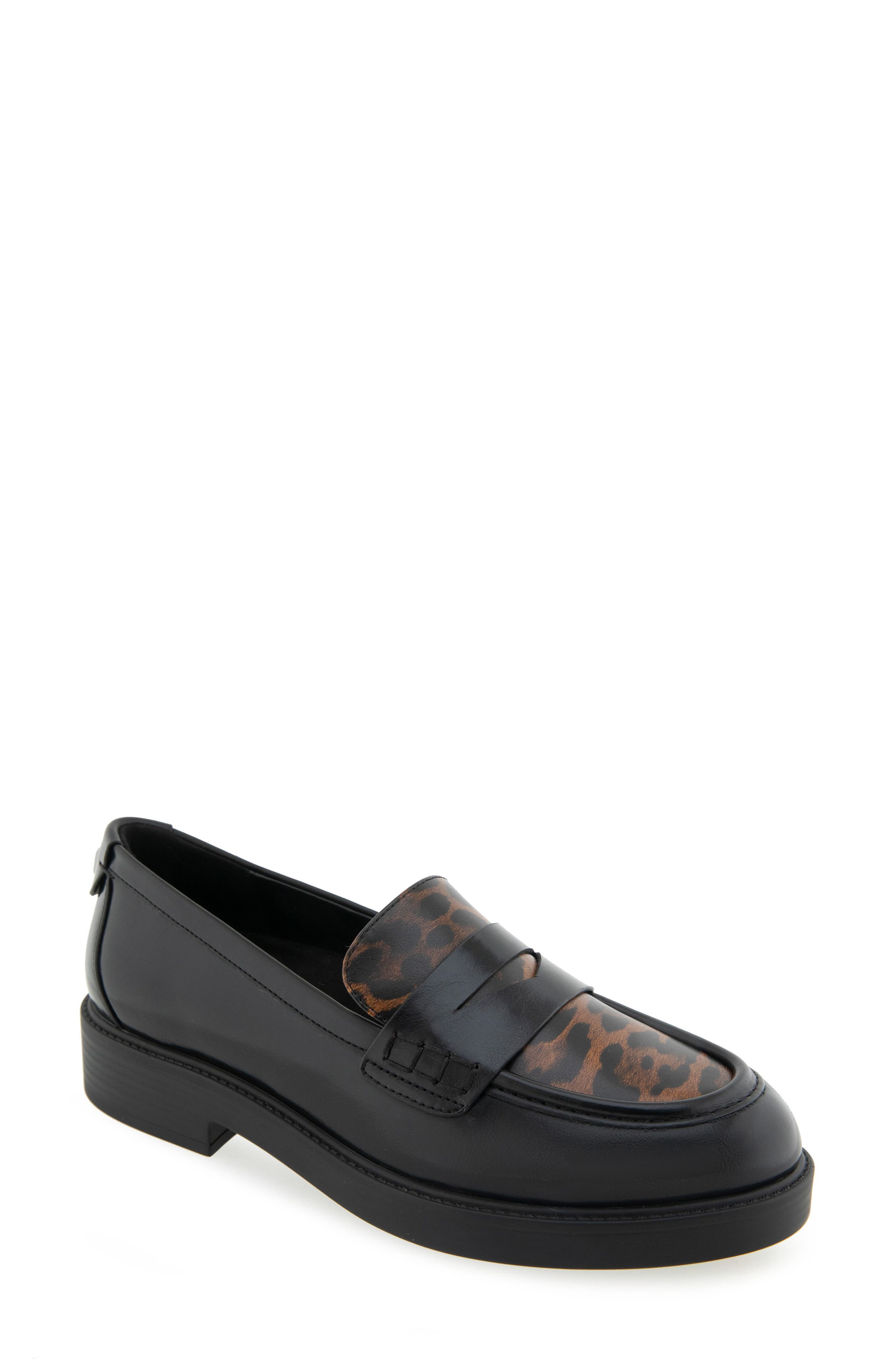 Aerosoles Poeta Penny Loafer, Main, color, Black/ Tobacco Multi