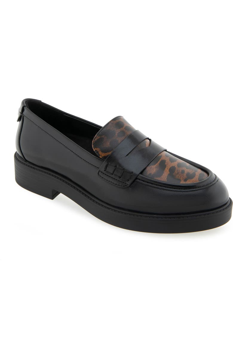 Aerosoles Poeta Penny Loafer, Main, color, Black/ Tobacco Multi