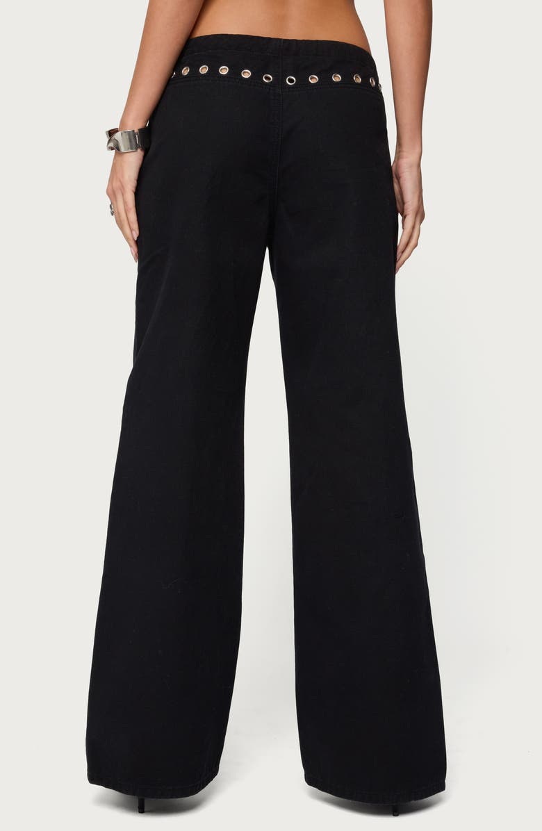 EDIKTED Grommet Low Rise Wide Leg Jeans, Alternate, color, 