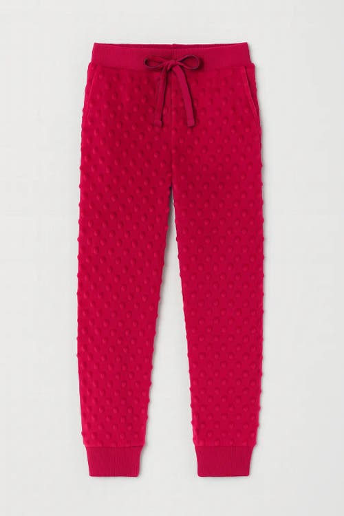 Limeapple Minky Bubble Jogger Pants In Red